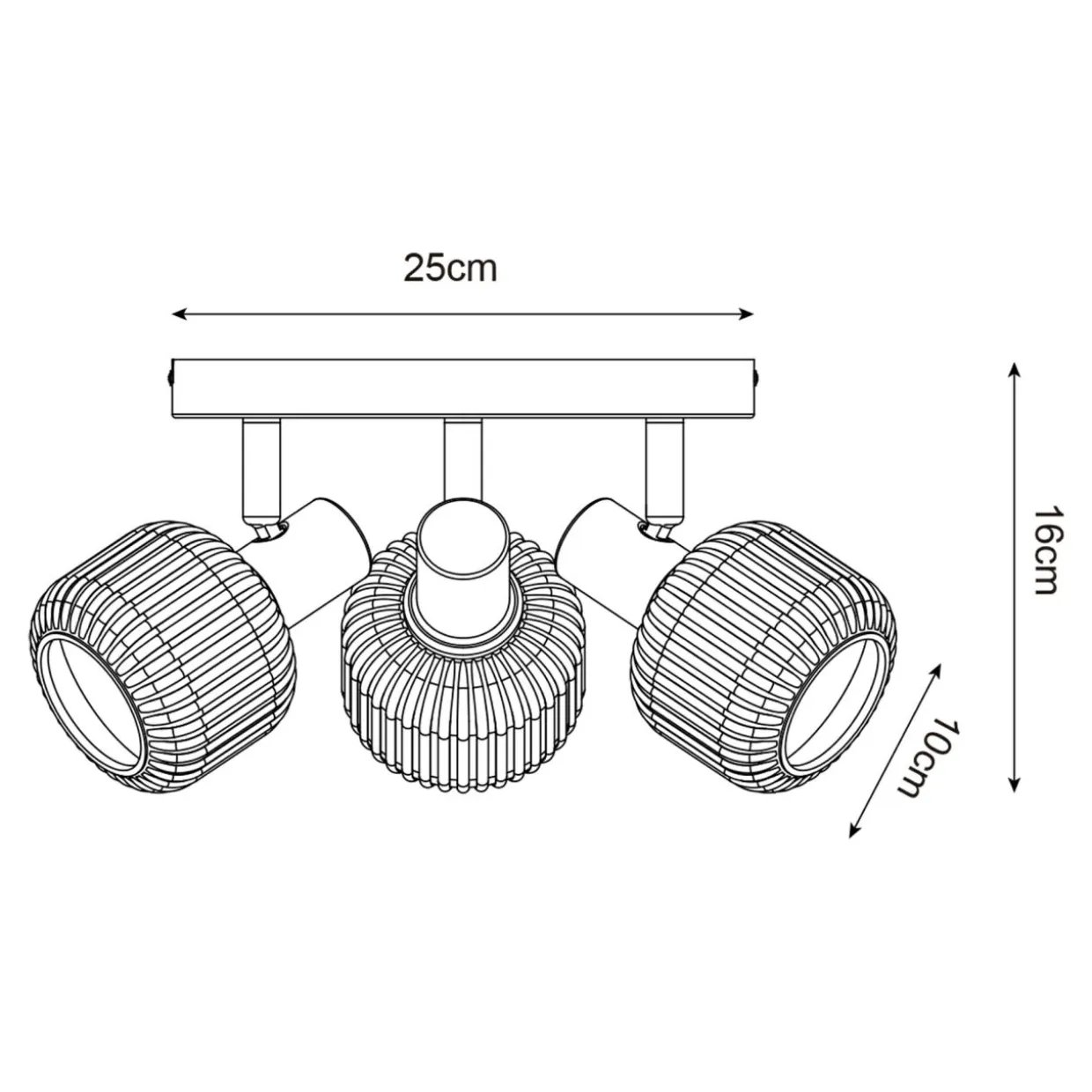Lampa sufitowa 3 reflektory czarny STEM
