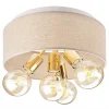 Lampa sufitowa abażur beżowy złota CARINA 4