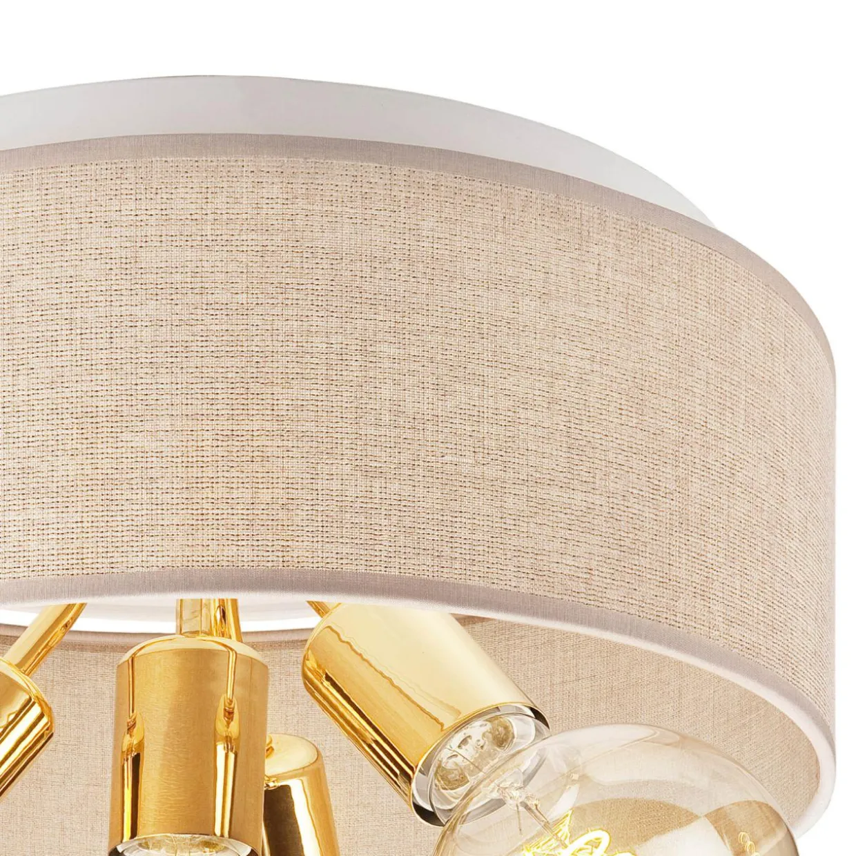 Lampa sufitowa abażur beżowy złota CARINA 4