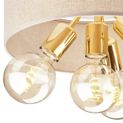 Lampa sufitowa abażur beżowy złota CARINA 4