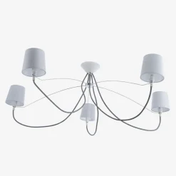 Lampa sufitowa abażur szara SPIDER 5