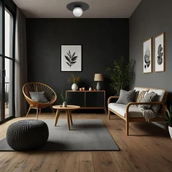 Lampa sufitowa czarna FLAT