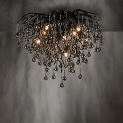 Lampa sufitowa czarna ICICLE fi 50 cm