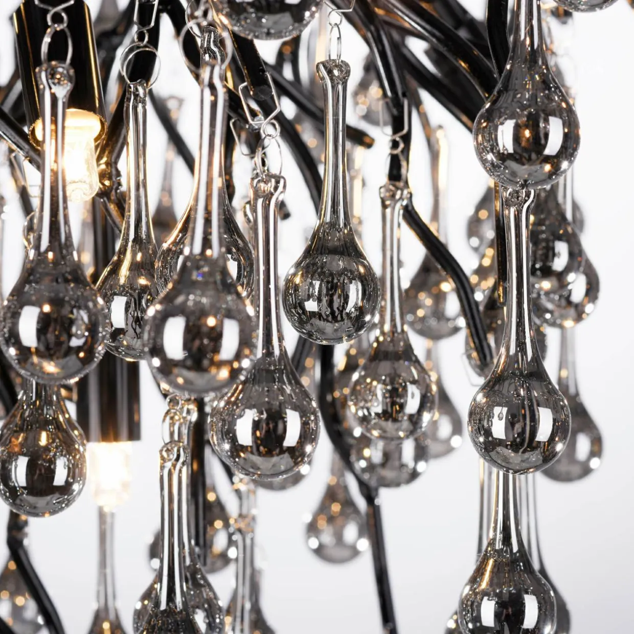 Lampa sufitowa czarna ICICLE fi 50 cm