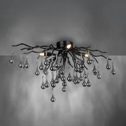 Lampa sufitowa czarna ICICLE fi 60 cm