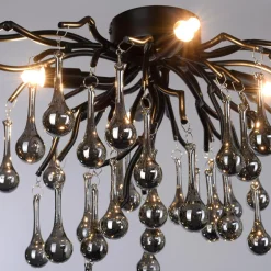Lampa sufitowa czarna ICICLE fi 60 cm