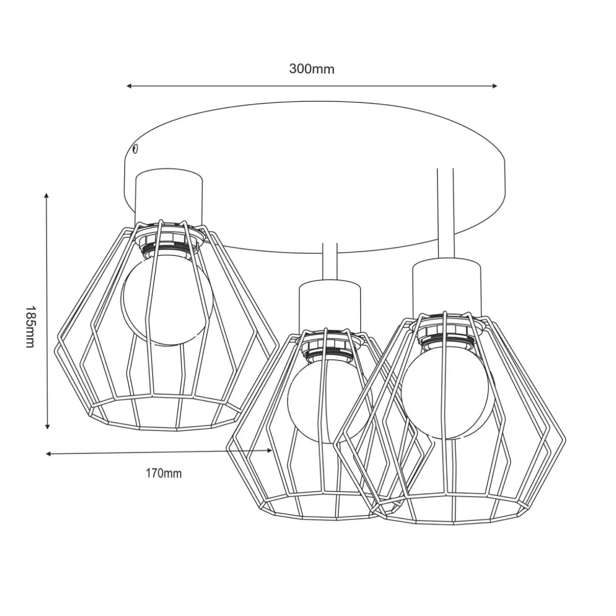 Lampa sufitowa czarno-złota PARKLA BASKET III