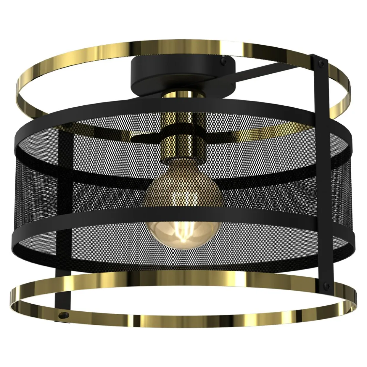 Lampa sufitowa czarno-złota RIM