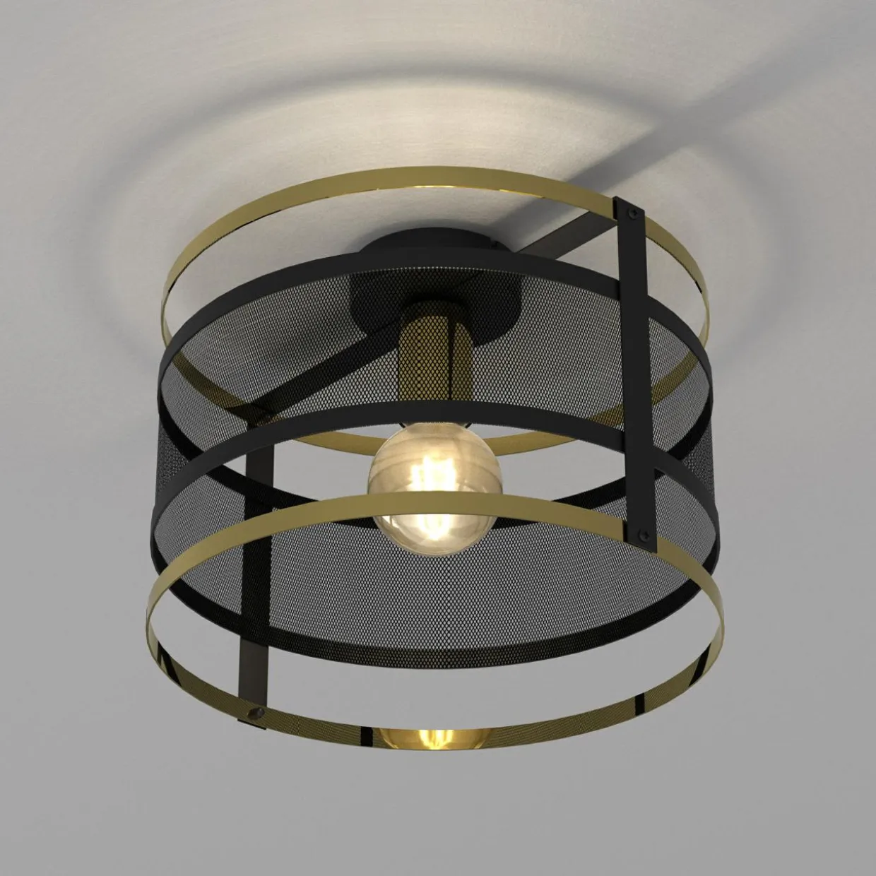 Lampa sufitowa czarno-złota RIM