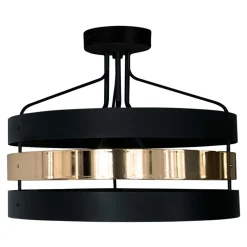 Lampa sufitowa czarno-złota RUBY 43 cm