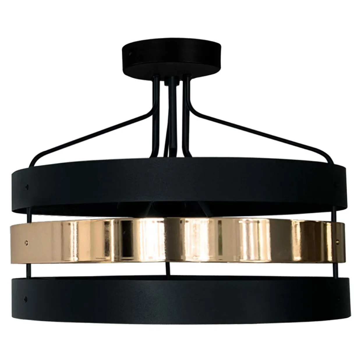 Lampa sufitowa czarno-złota RUBY 43 cm