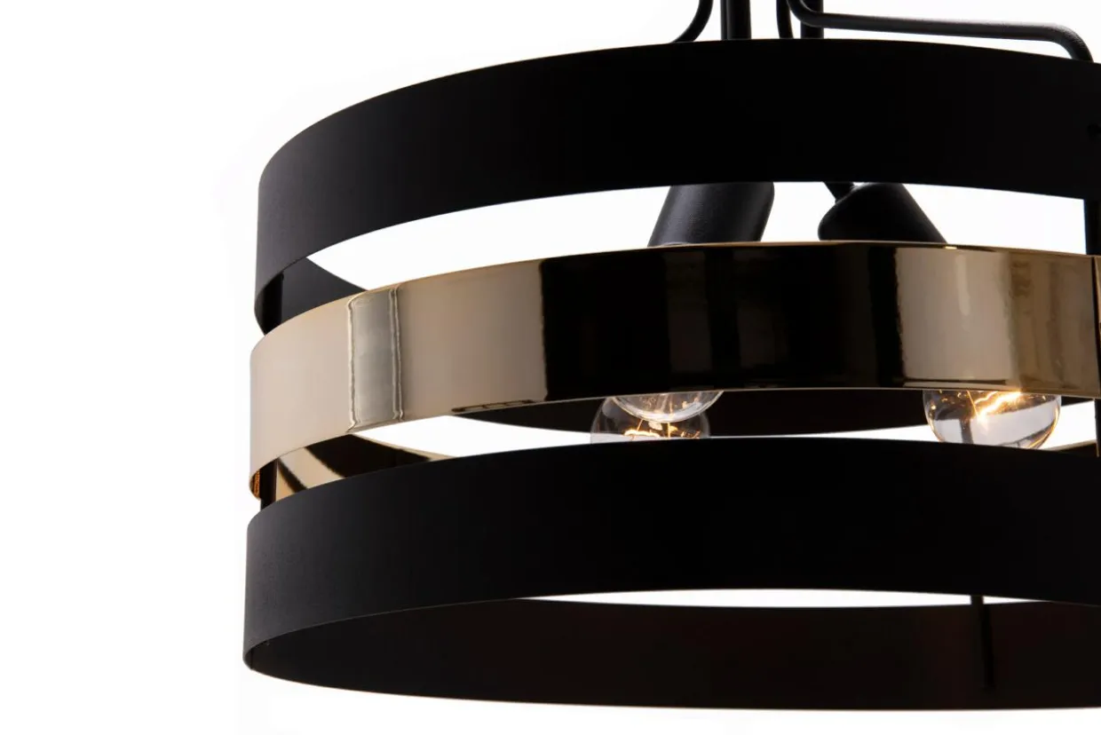Lampa sufitowa czarno-złota RUBY 43 cm