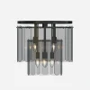 Lampa sufitowa dymione szkło czarna NIRA φ43 cm