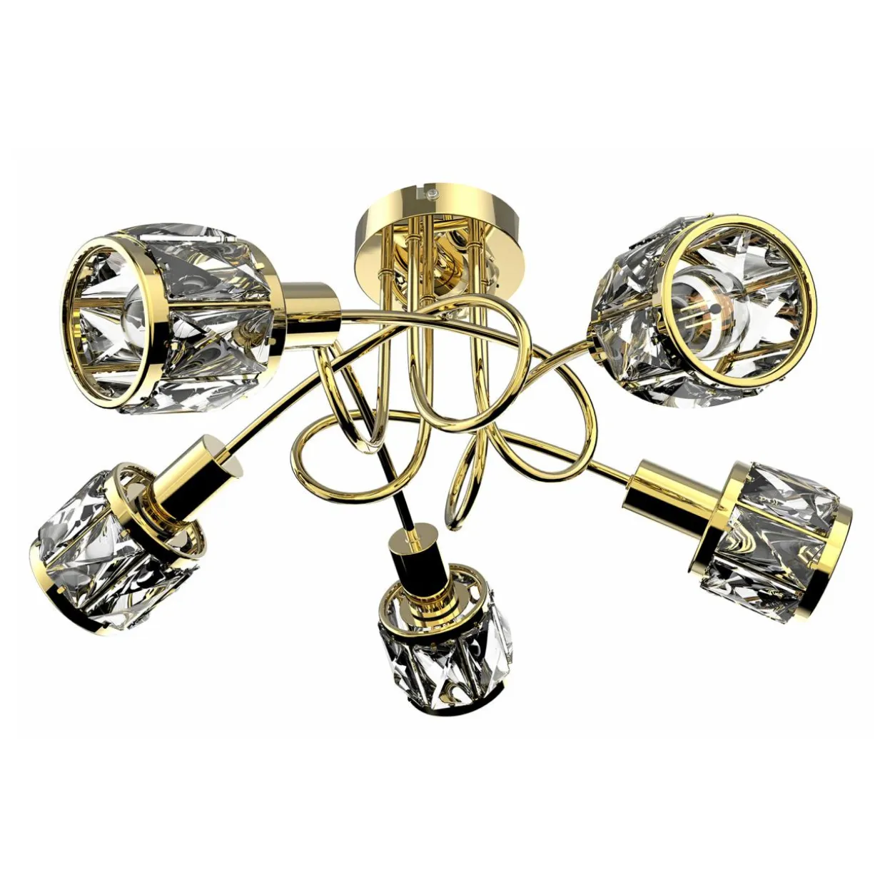 Lampa sufitowa glamour złota NELA 5