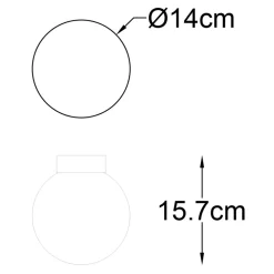 Lampa sufitowa kula czarna ARCTURUS