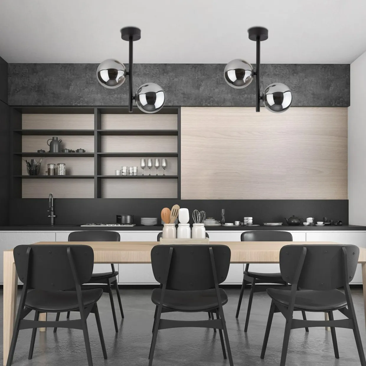 Lampa sufitowa kule czarna ESTERA II