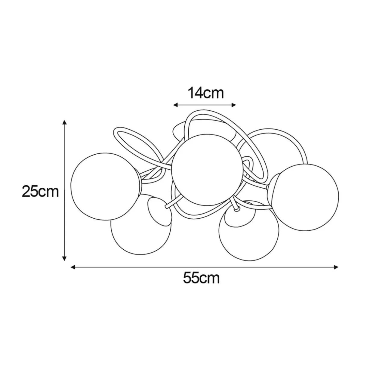 Lampa sufitowa kule czarna FLORO 5