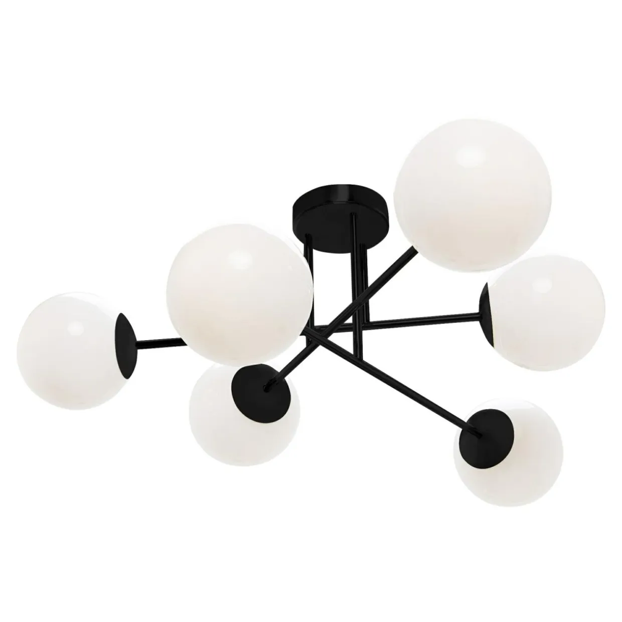 Lampa sufitowa kule czarno-biała RICO 6
