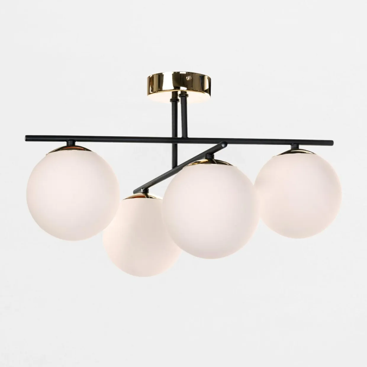 Lampa sufitowa kule 4-punktowa czarno-złota AURORA