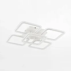 Lampa sufitowa LED 56,2 cm biała chrom STELLAR z pilotem