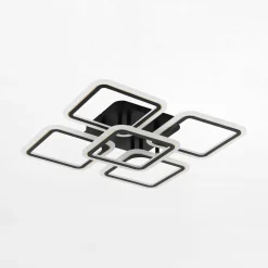 Lampa sufitowa LED 56,2 cm czarno-złota STELLAR z pilotem