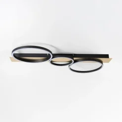 Lampa sufitowa LED 3 pierścienie czarno-złota PRIMO
