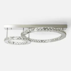 Lampa sufitowa LED 2 pierścienie chrom GIRONA