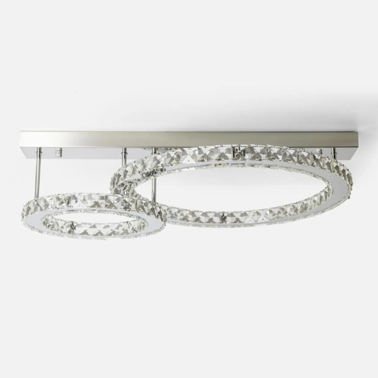 Lampa sufitowa LED 2 pierścienie chrom GIRONA
