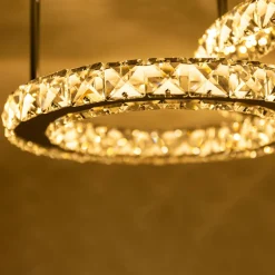 Lampa sufitowa LED 2 pierścienie chrom GIRONA