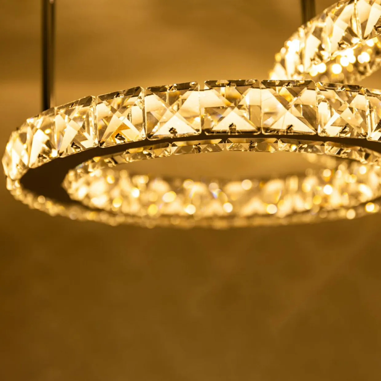 Lampa sufitowa LED 2 pierścienie chrom GIRONA