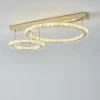 Lampa sufitowa LED 2 pierścienie złota GIRONA