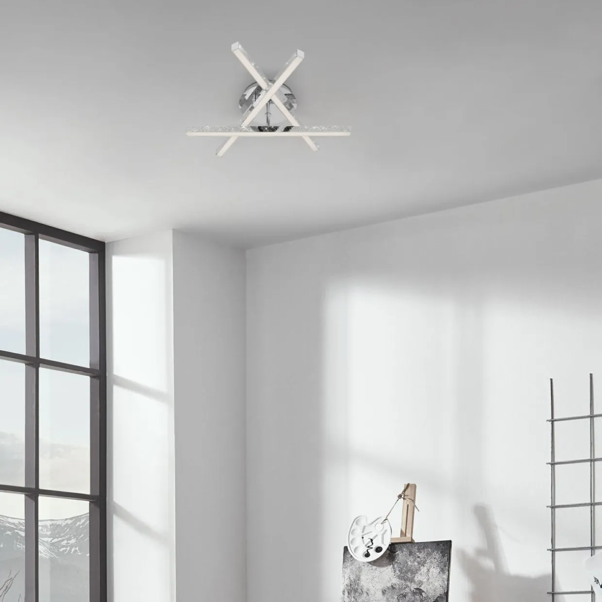 Lampa sufitowa LED brokat chrom REY 40 cm