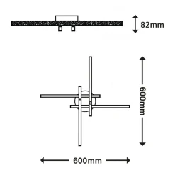 Lampa sufitowa LED brokat chrom REY 60 cm