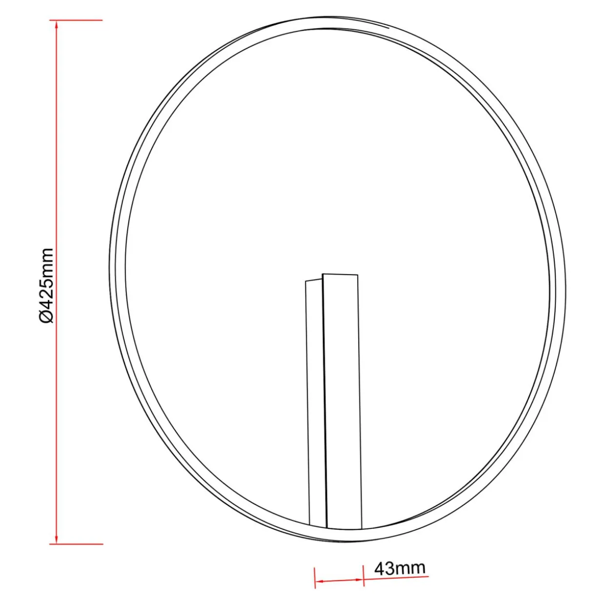 Lampa sufitowa LED czarna CORIT 42,5 cm