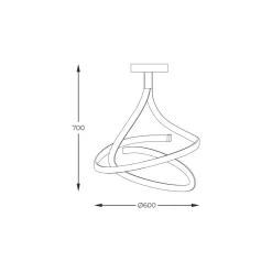 Lampa sufitowa LED czarna VISO 60 cm