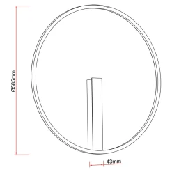 Lampa sufitowa LED czarna CORIT 58,5 cm