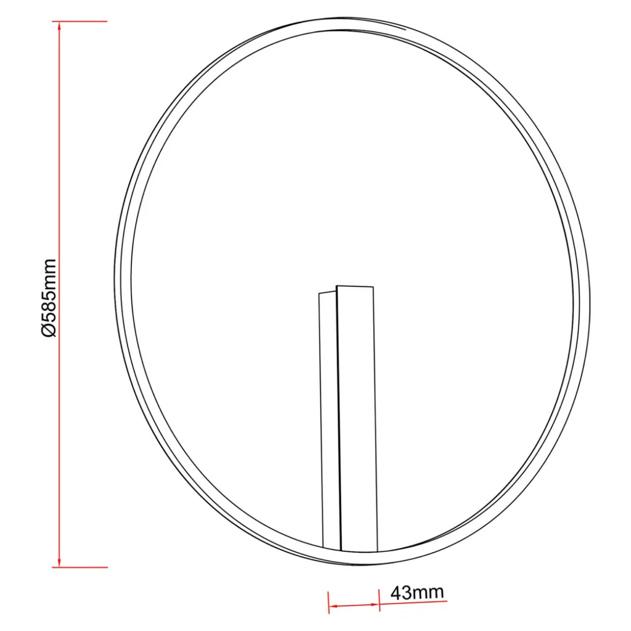 Lampa sufitowa LED czarna CORIT 58,5 cm
