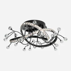 Lampa sufitowa LED czarna chrom MAIA z pilotem