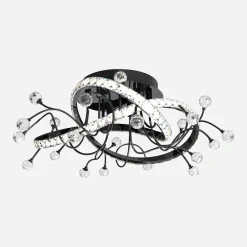 Lampa sufitowa LED czarna chrom MAIA z pilotem