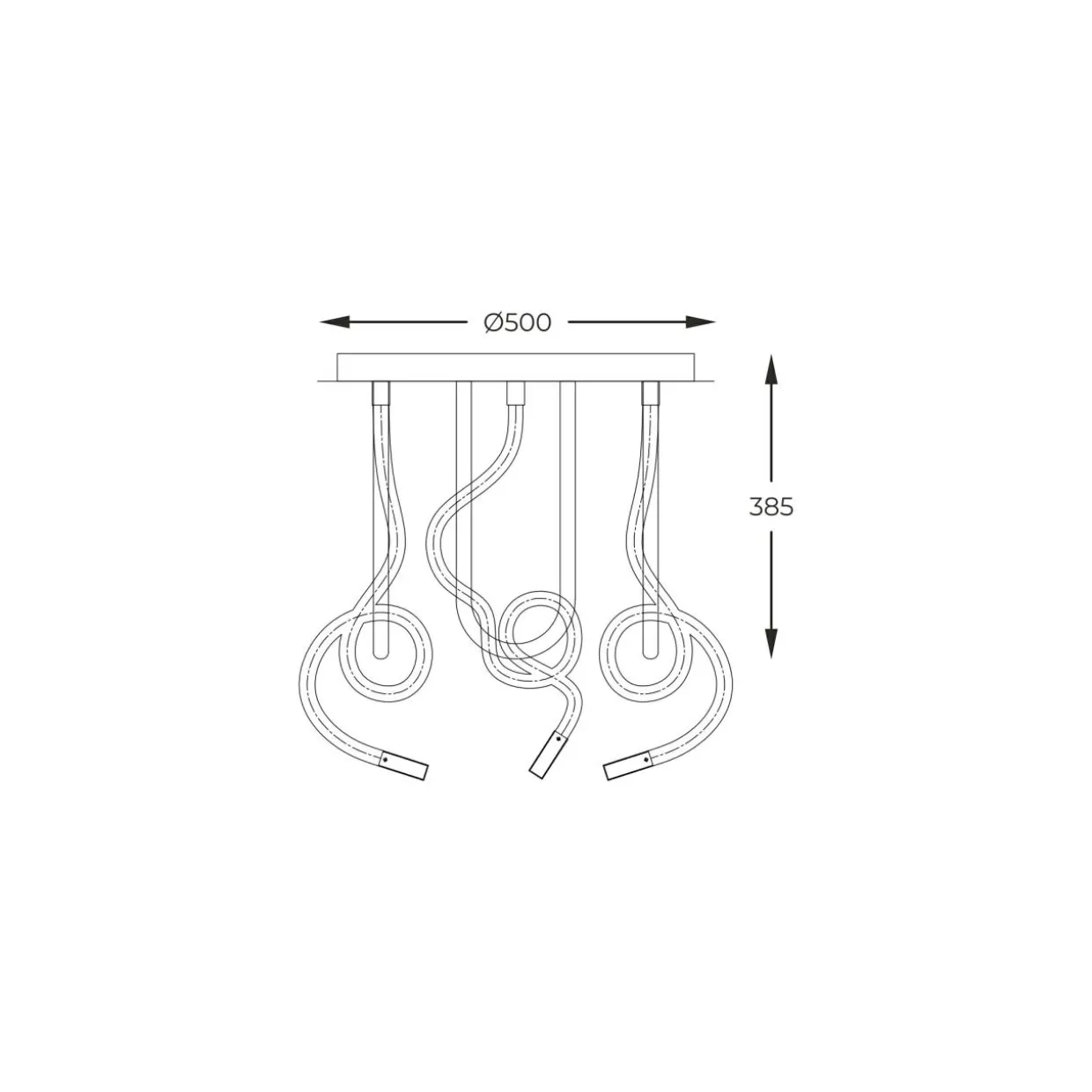 Lampa sufitowa LED czarna BALBO 50 cm