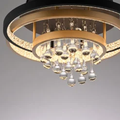Lampa sufitowa LED czarno-złota ROTAZO