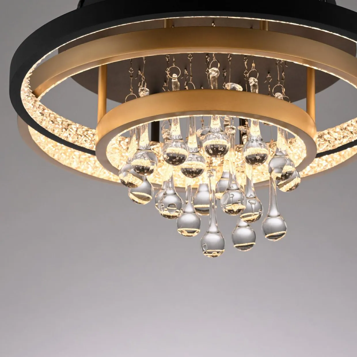 Lampa sufitowa LED czarno-złota ROTAZO