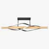 Lampa sufitowa LED drewniana czarna BAEZ
