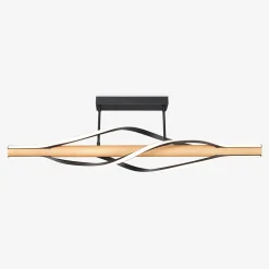 Lampa sufitowa LED drewniana czarna BAEZ