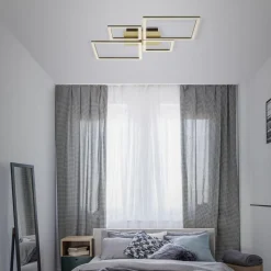 Lampa sufitowa LED obrotowa złoto brązowa FRAME 75 cm