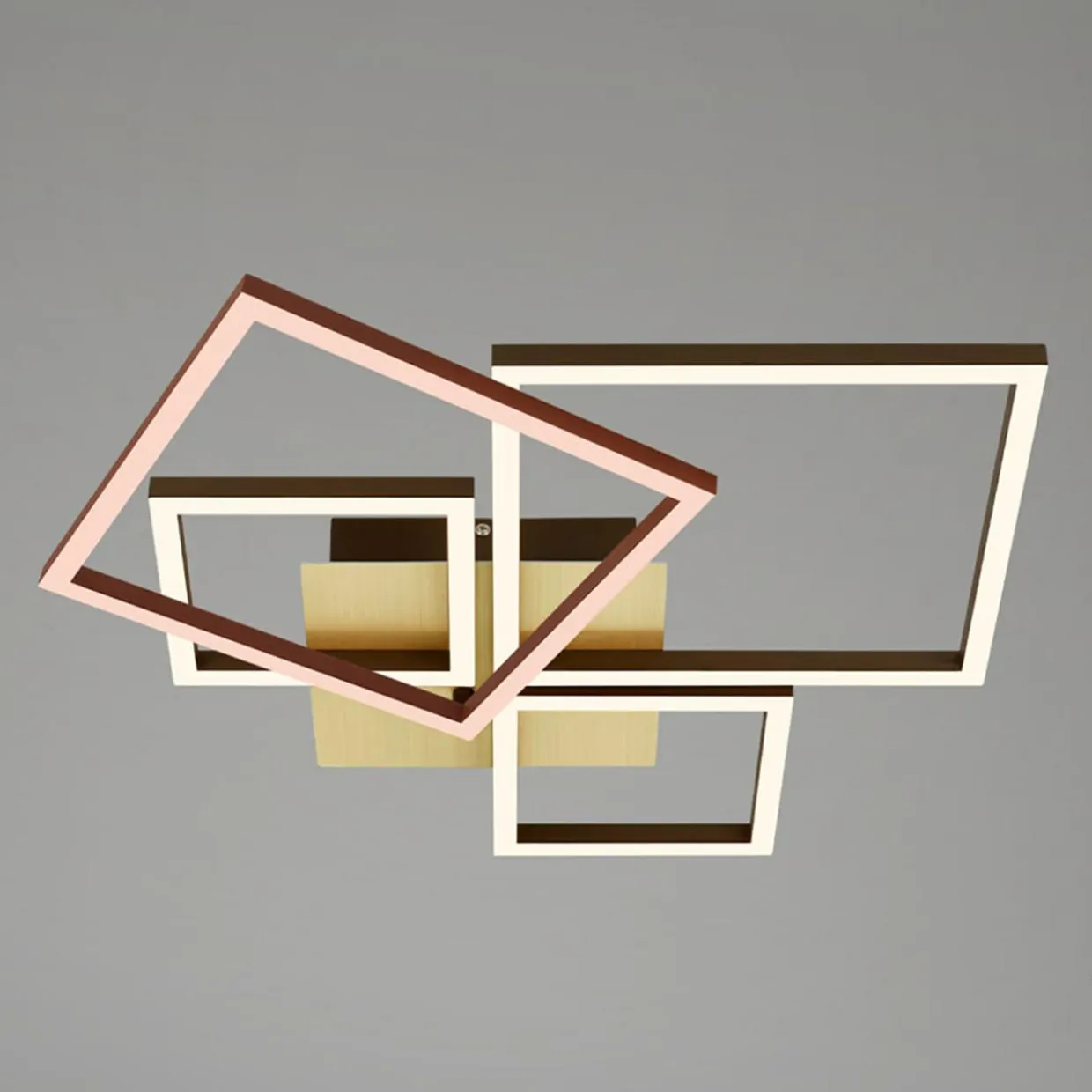 Lampa sufitowa LED obrotowa złoto brązowa FRAME 75 cm