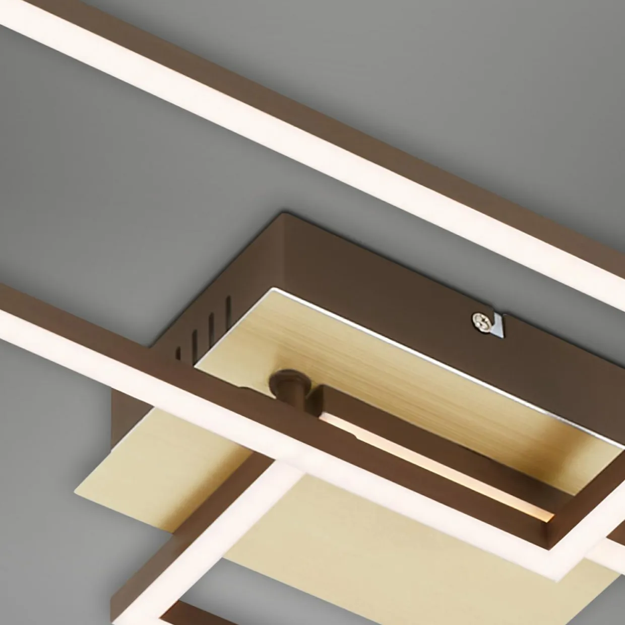 Lampa sufitowa LED obrotowa złoto brązowa FRAME 110 cm