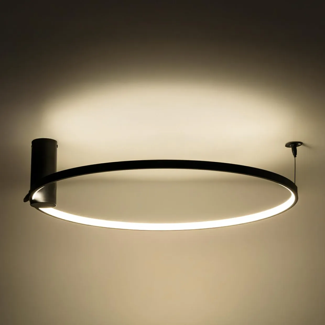Lampa sufitowa LED pierścieniowa czarna HORIK 60 cm