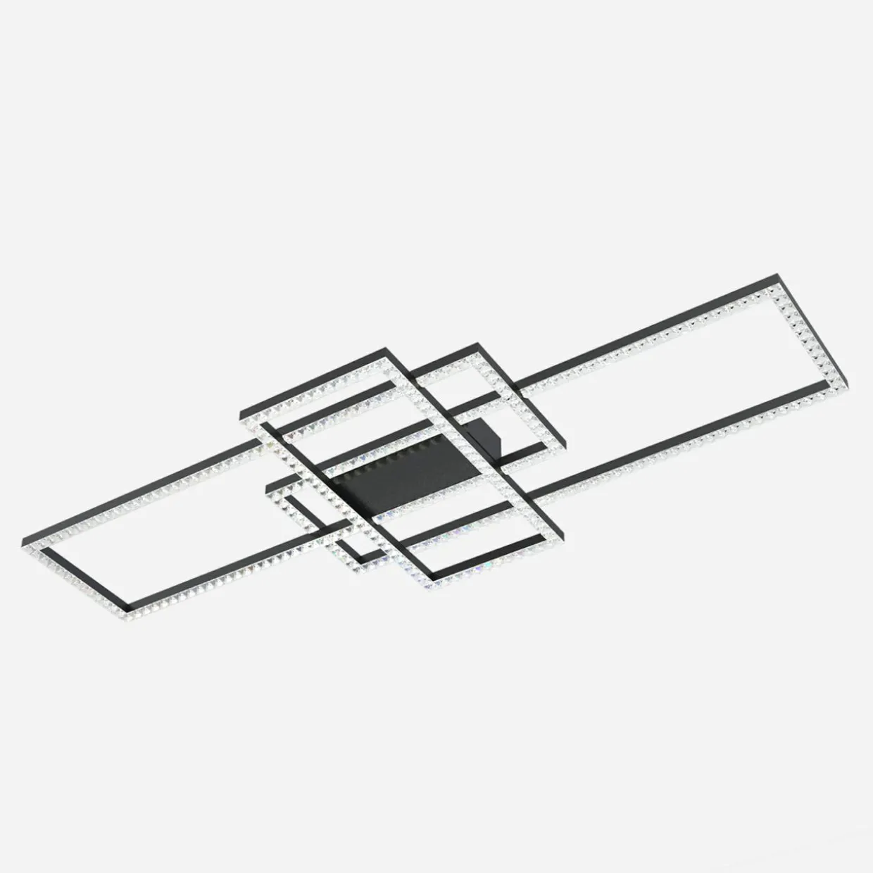 Lampa sufitowa LED ramka czarna ERVI z pilotem