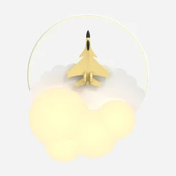 Lampa sufitowa LED samolot złoty FOCUS z pilotem